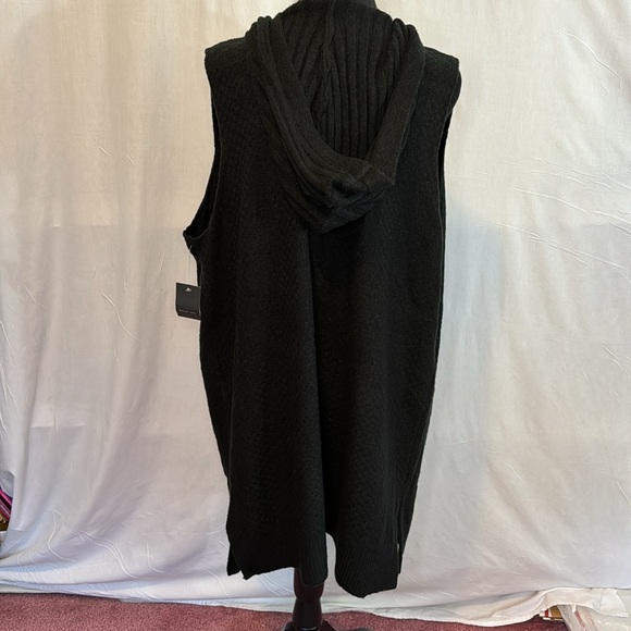 NWT Verve‎ Ami Black Long Hooded Sweater Vest in Size 1X - Picture 7 of 14
